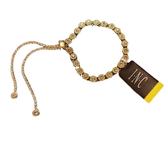 NWT INC International Concepts gold tone adjustable slider bracelet - Picture 1 of 5